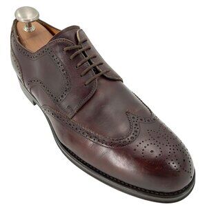 Magnanni for Ingledews Mens 10M Burgundy Brown Leather Dress Shoe Wingtip Oxford